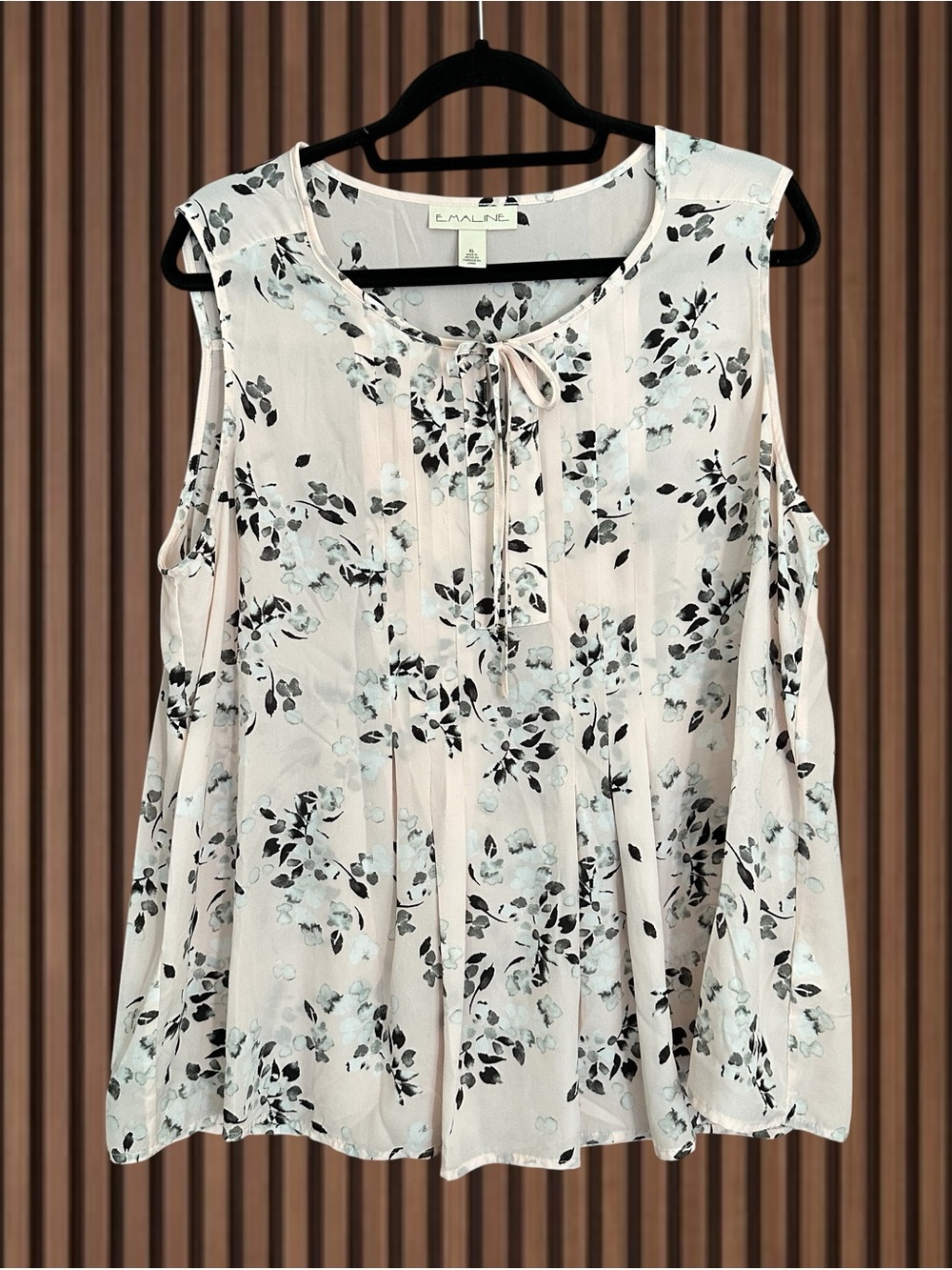 Emaline Pale Pink Floral Cold-Shoulder Blouse